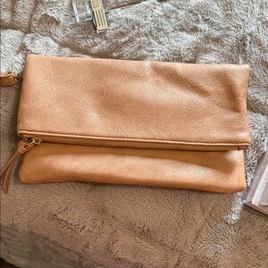 Elegant Tan Leather Clutch
